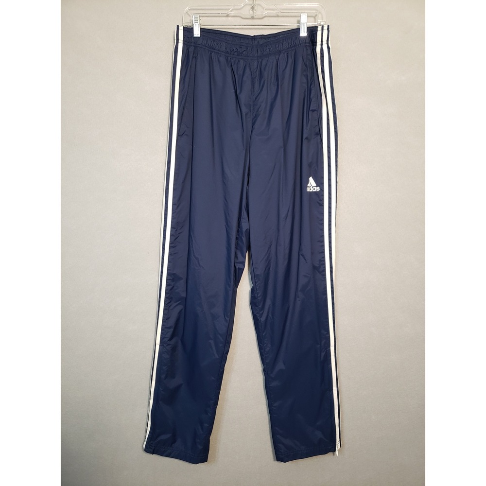 Adidas LT Navy Blue Climalite 3-Stripe Mesh Lined Track Pants Streetwear Retro